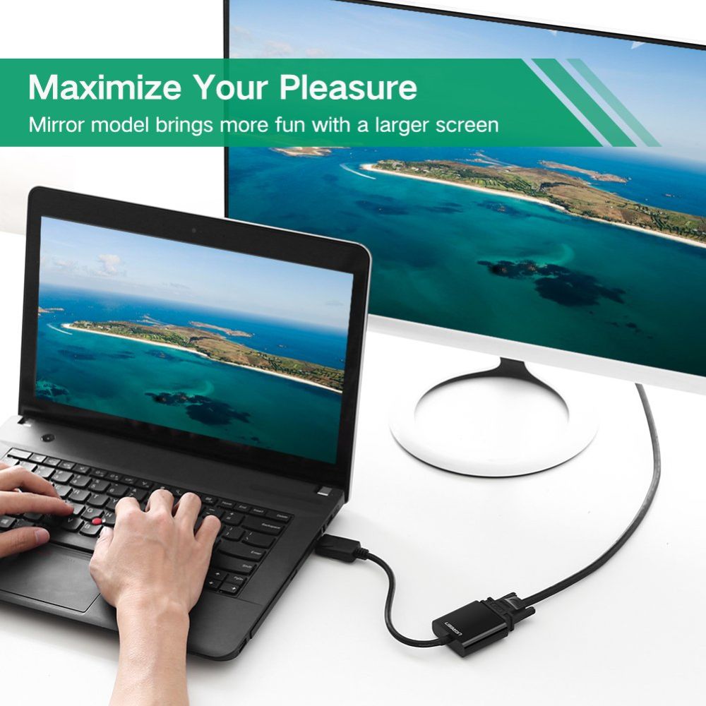 UGREEN Displayport Male to VGA Female Converter, Full HD Resolution
