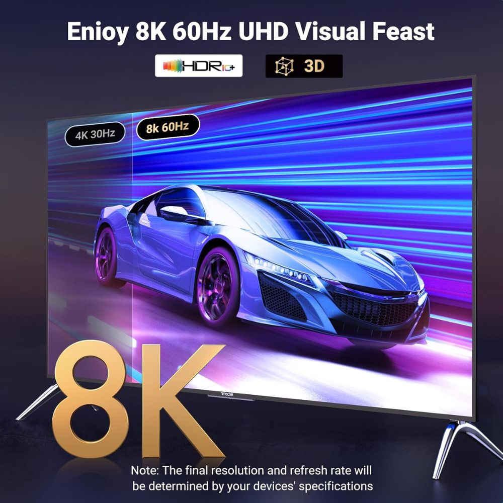 UGREEN Displayport Male 1.4 To HDMI 2.1 Male 8K Braided Cable