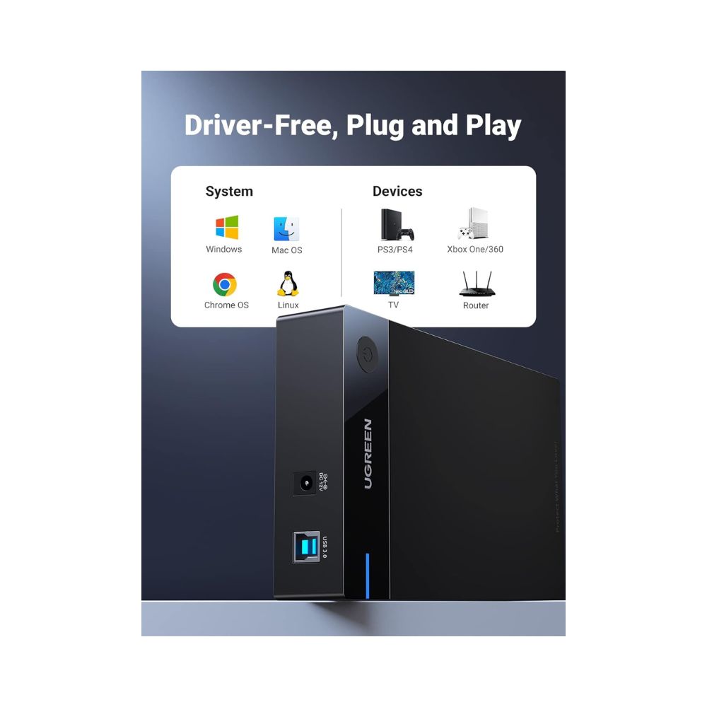 UGREEN External Hard Drive Enclosure for 3.5 2.5 Inch SATA SSD HDD USB 3.0 to SATA