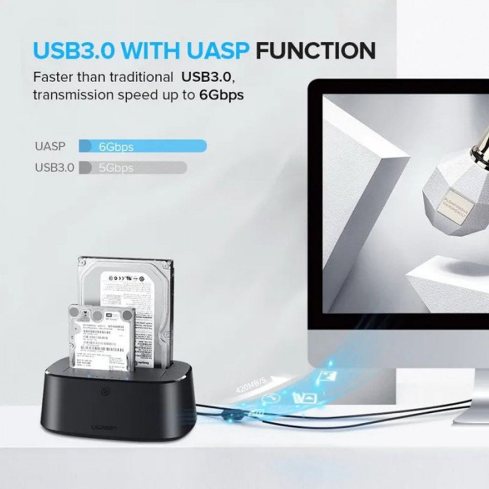 UGREEN HDD Docking Station Duplicator USB 3.0 To SATA DUAL-BAY \ Cloner