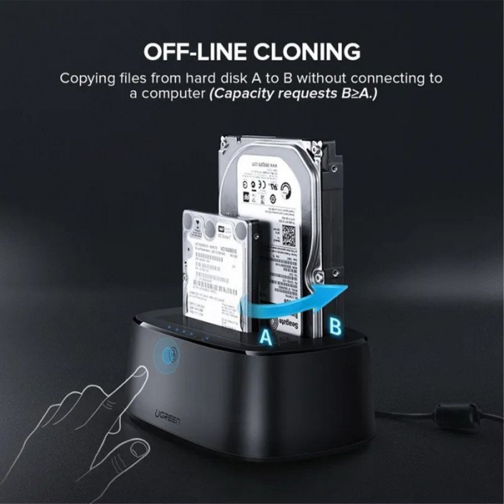 UGREEN HDD Docking Station Duplicator USB 3.0 To SATA DUAL-BAY \ Cloner