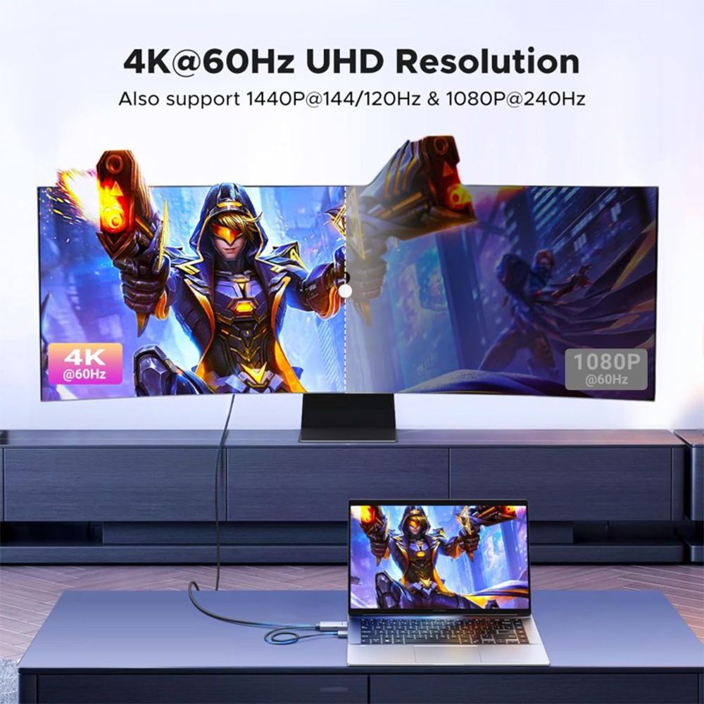 UGREEN HDMI to DisplayPort Cable, 4K@60Hz,1080P@240Hz/120Hz, Fast &amp; Stable Transmission
