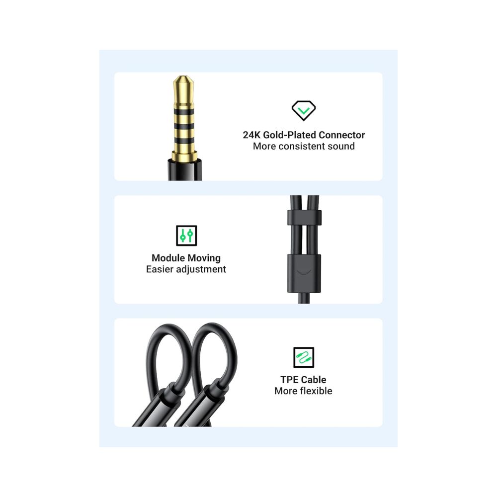 UGREEN Headset Splitter Headphone Mic Y Adapter Cable