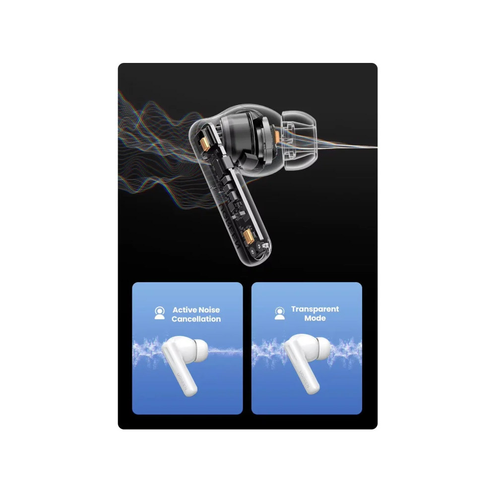UGREEN HITUNE T6S TWS Hybrid Active Noise Cancellation (ANC) Earbuds – Premium Sound & Noise Cancellation – WS205 45585