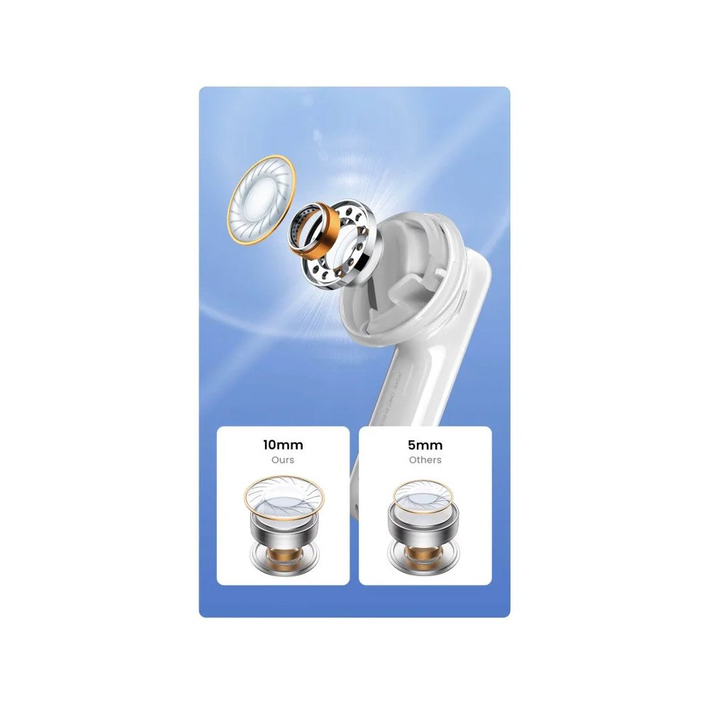 UGREEN HITUNE T6S TWS Hybrid Active Noise Cancellation (ANC) Earbuds – Premium Sound & Noise Cancellation – WS205 45585