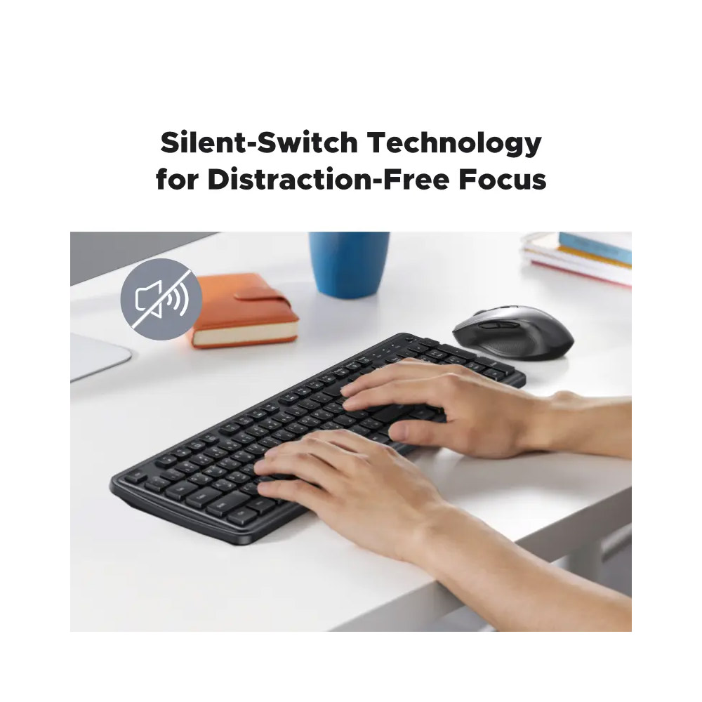 UGREEN – K331 65734 Wireless Keyboard Ultra-Quiet, Ergonomic, and Spill-Resistant Design for Home & Office Efficiency Eng/Arabic