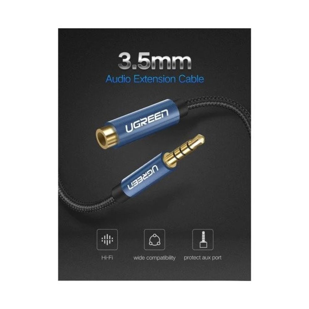 UGREEN Male to Female Extension Audio Cable 3.5mm, 1.5M Braided Cable