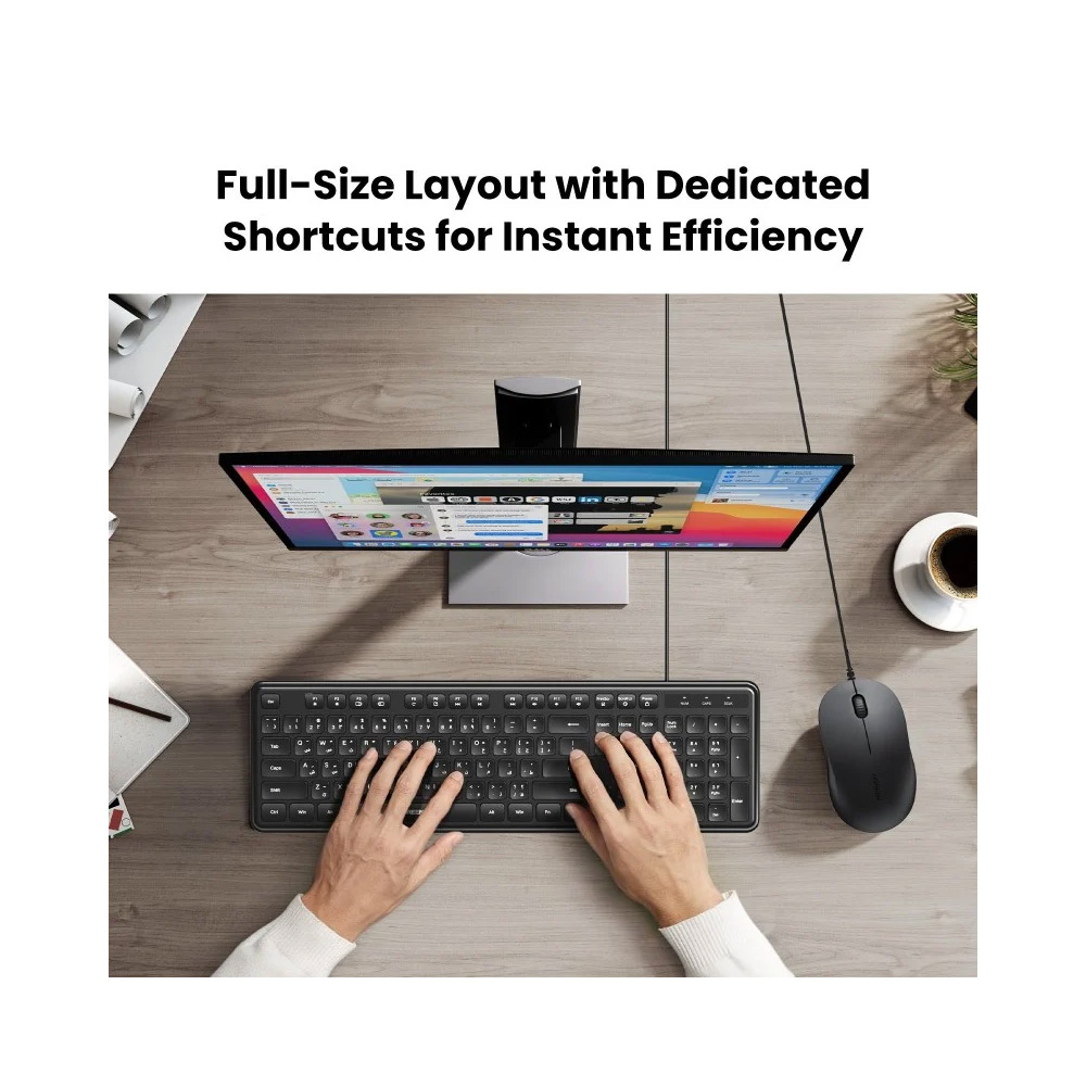 UGREEN – MK331 65777 Quality You Can Feel – Premium ,Wired Eng/Arabic Keyboard & Mouse Combo