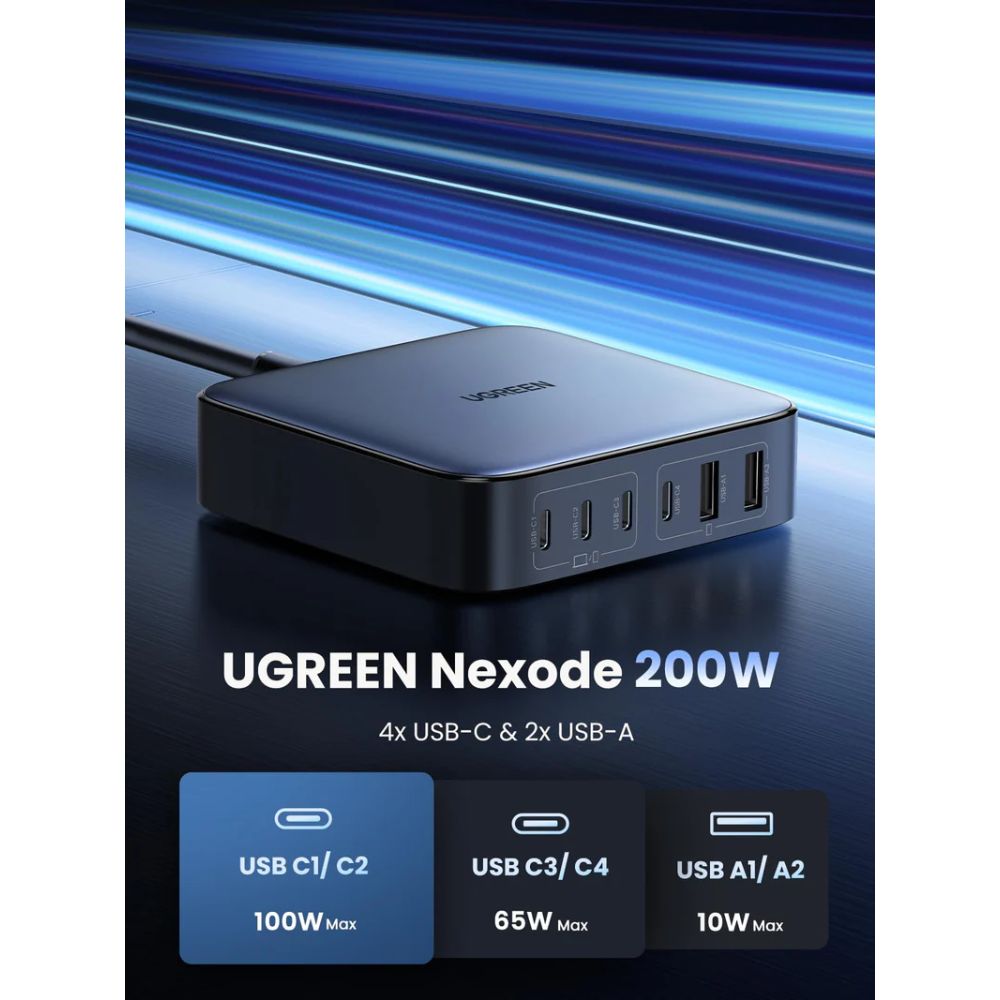 UGREEN Nexode 200W GaN 6-Port Desktop Charger
