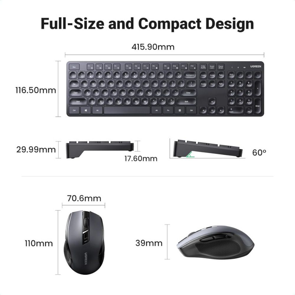 UGREEN Pro Wireless Keyboard And Mouse Combo 2.4Ghz