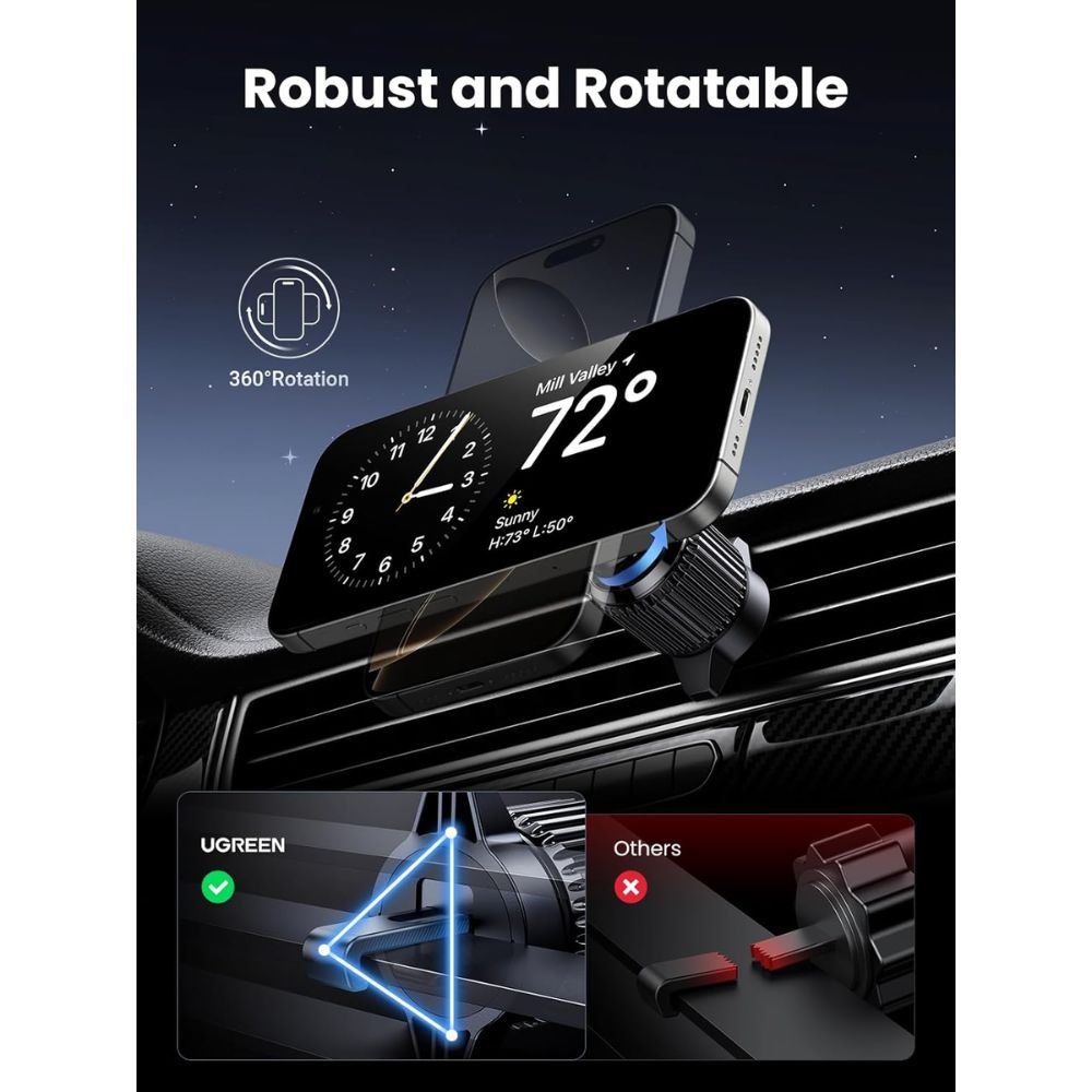 UGREEN Qi2 Wireless Car Charger (15W Magnetic Phone Holder)