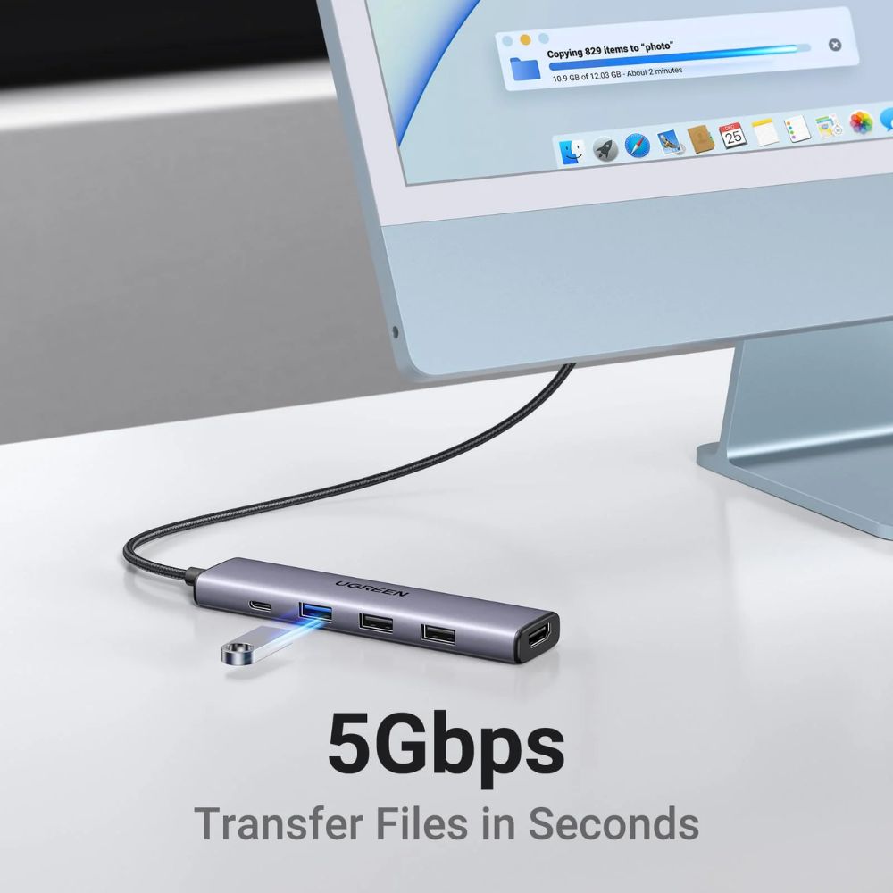 UGREEN Revodok 105 USB C Hub 5 in 1 Multiport Adapter 4K HDMI