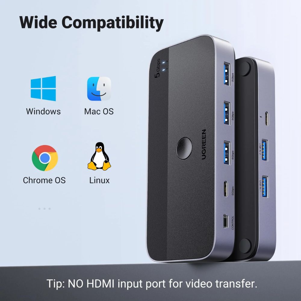 UGREEN Switch 2 Computers Sharing USB C &amp; A Devices USB 3.0