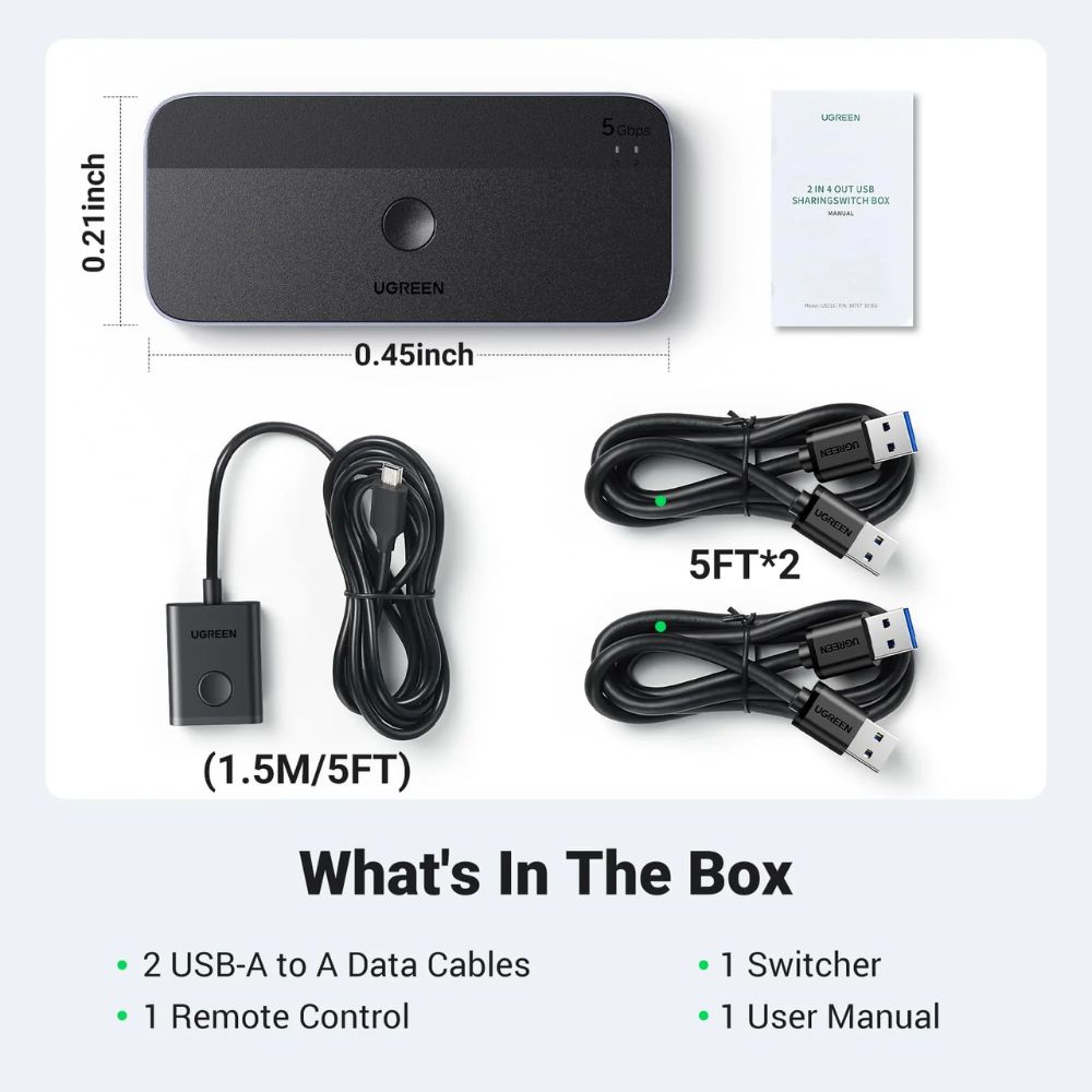 UGREEN Switch 2 Computers Sharing USB C &amp; A Devices USB 3.0