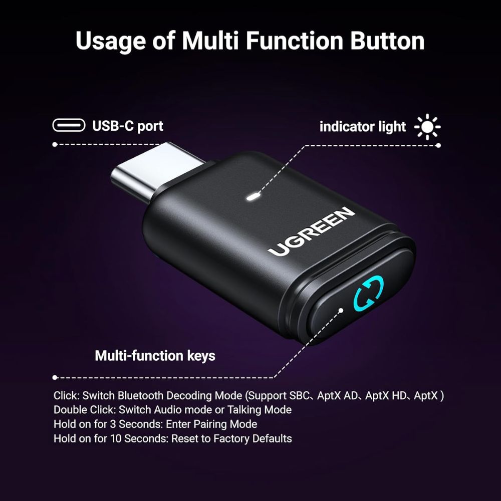 UGREEN USB-C Bluetooth Adapter for PS5