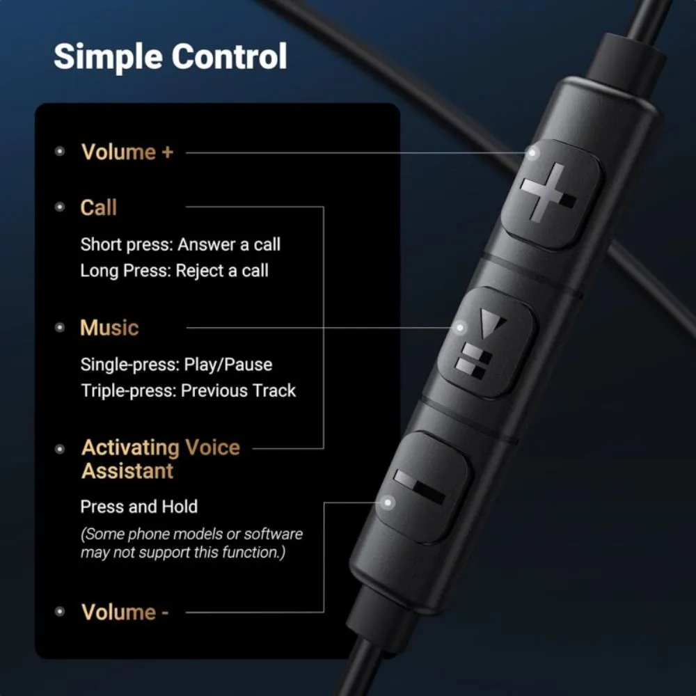 UGREEN USB-C Earphones In-ear Wired Headphones