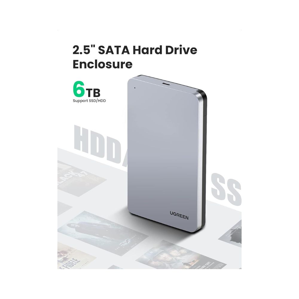 UGREEN USB C Hard Drive Enclosure for 2.5″ SATA SSD HDD Aluminum USB C to SATA Adapter