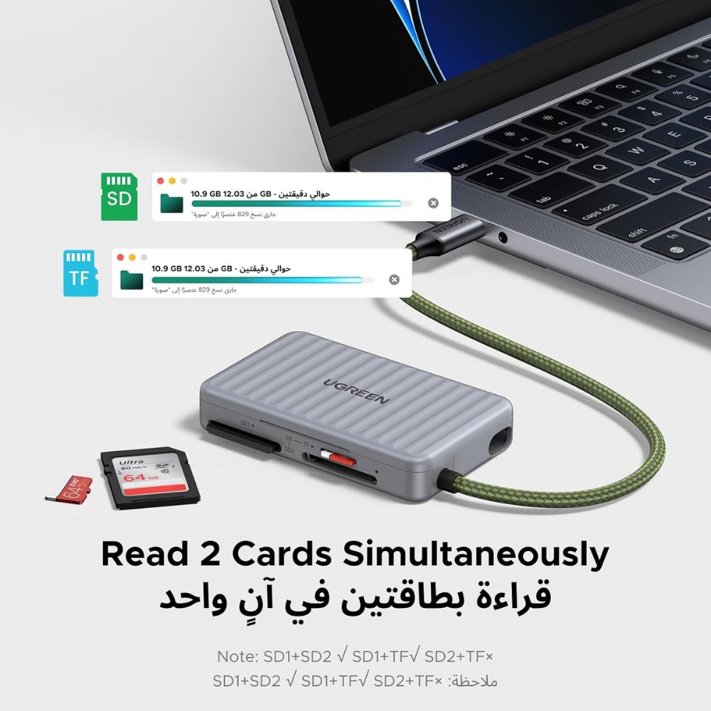 UGREEN USB-C SD Card Reader with Storage Case