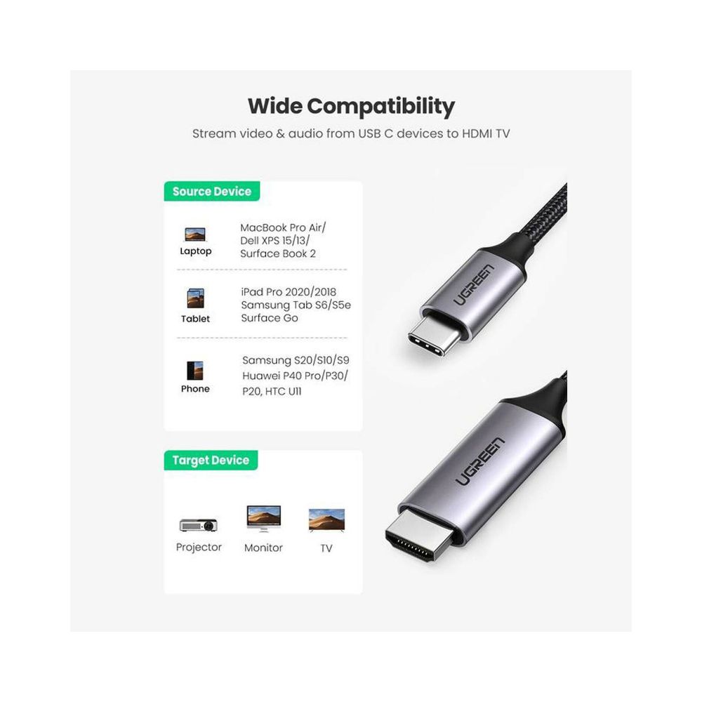 UGREEN USB-C to HDMI Cable 4K@60Hz 1.5m