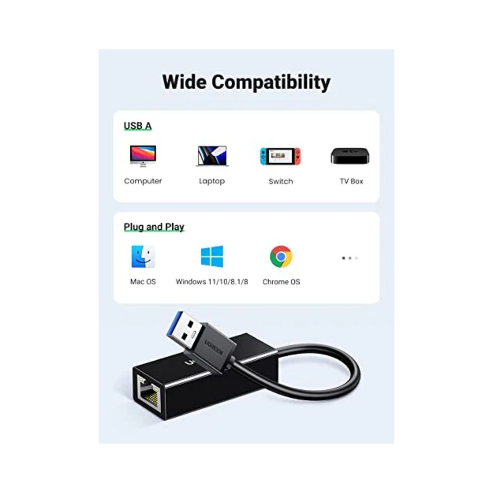 UGREEN USB to Ethernet Adapter, USB 3.0 to RJ45 1Gbps Lan Network Adapter