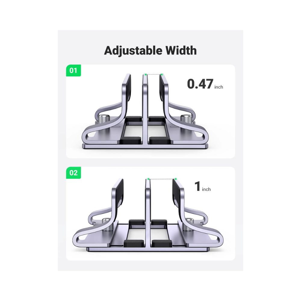 UGREEN Vertical Laptop Stand Holder Desk Dual Aluminum Dock Compatible