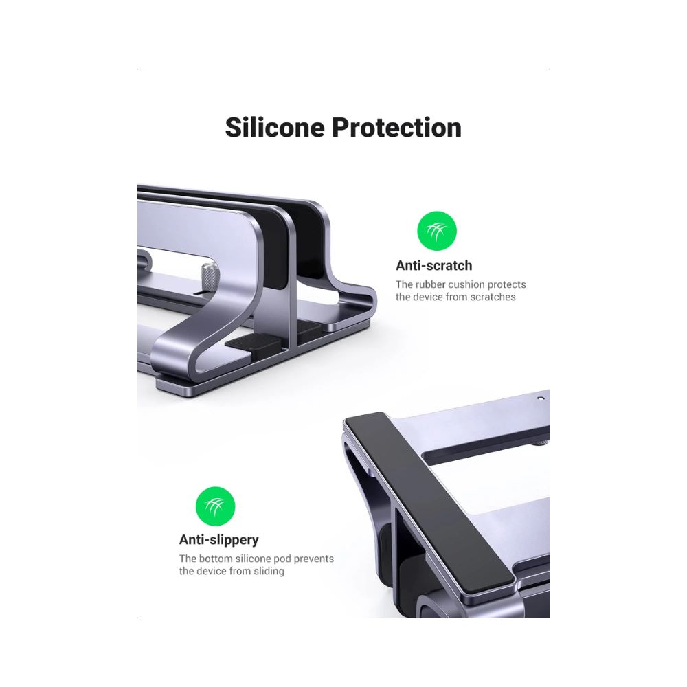 UGREEN Vertical Laptop Stand Holder Desk Dual Aluminum Dock Compatible