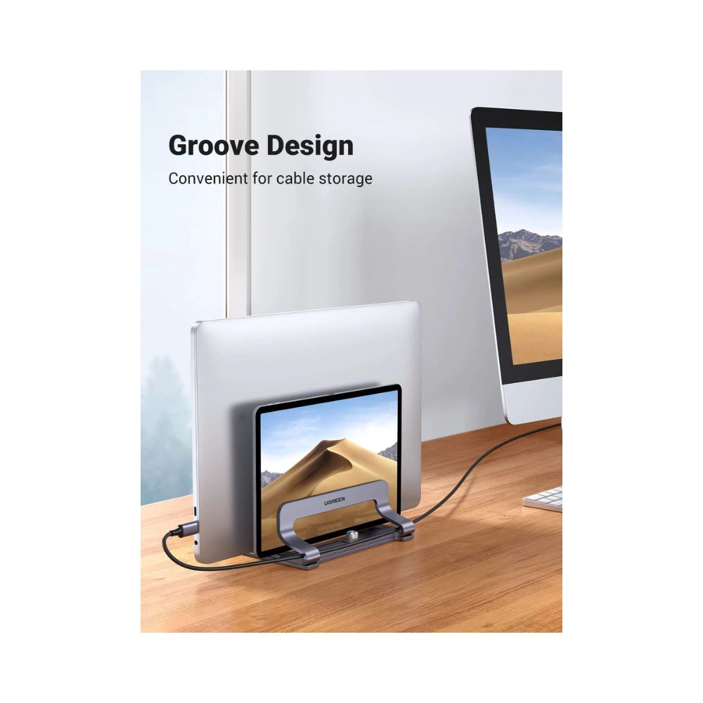 UGREEN Vertical Laptop Stand Holder Desk Dual Aluminum Dock Compatible