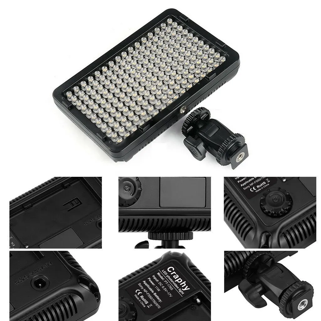 Ultra Compact LED Video Light Dimmable Panel, PT-176S