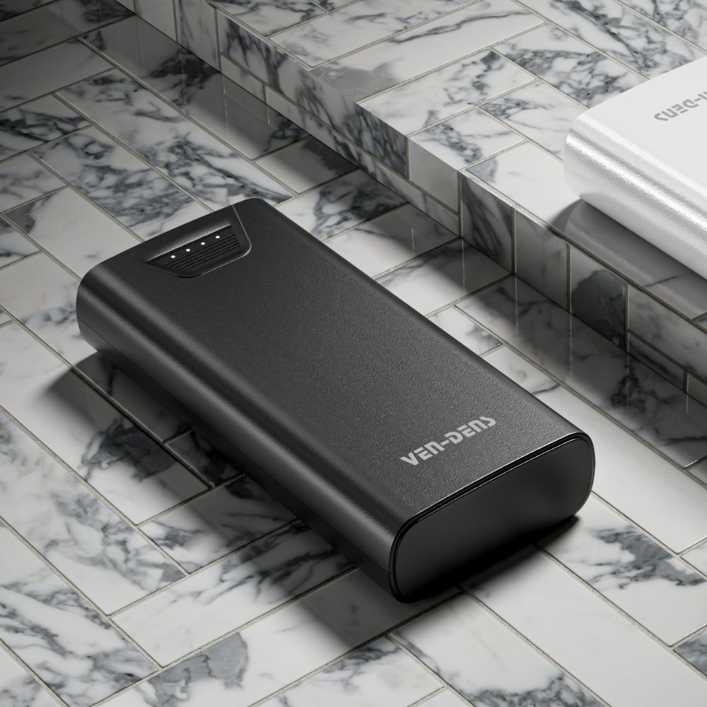 Ven-Dens 10000mAh High Capacity Dual USB Power Bank – Black