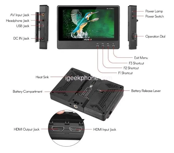 Viltrox DC-55HD 5.5” 4K 1920×1080 IPS HD LCD Video Monitor