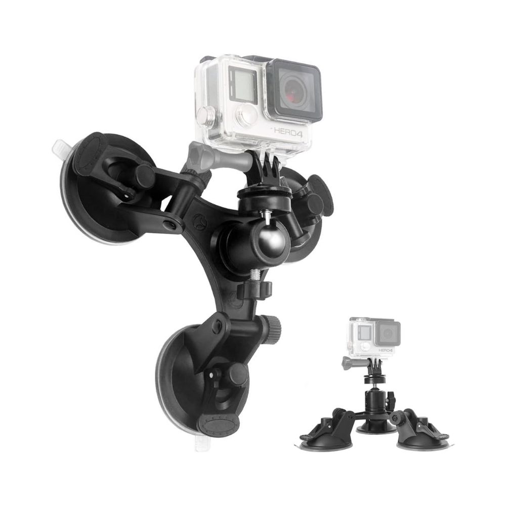 WELYOK Triple Suction Cup for Car For Gopro and Insta360