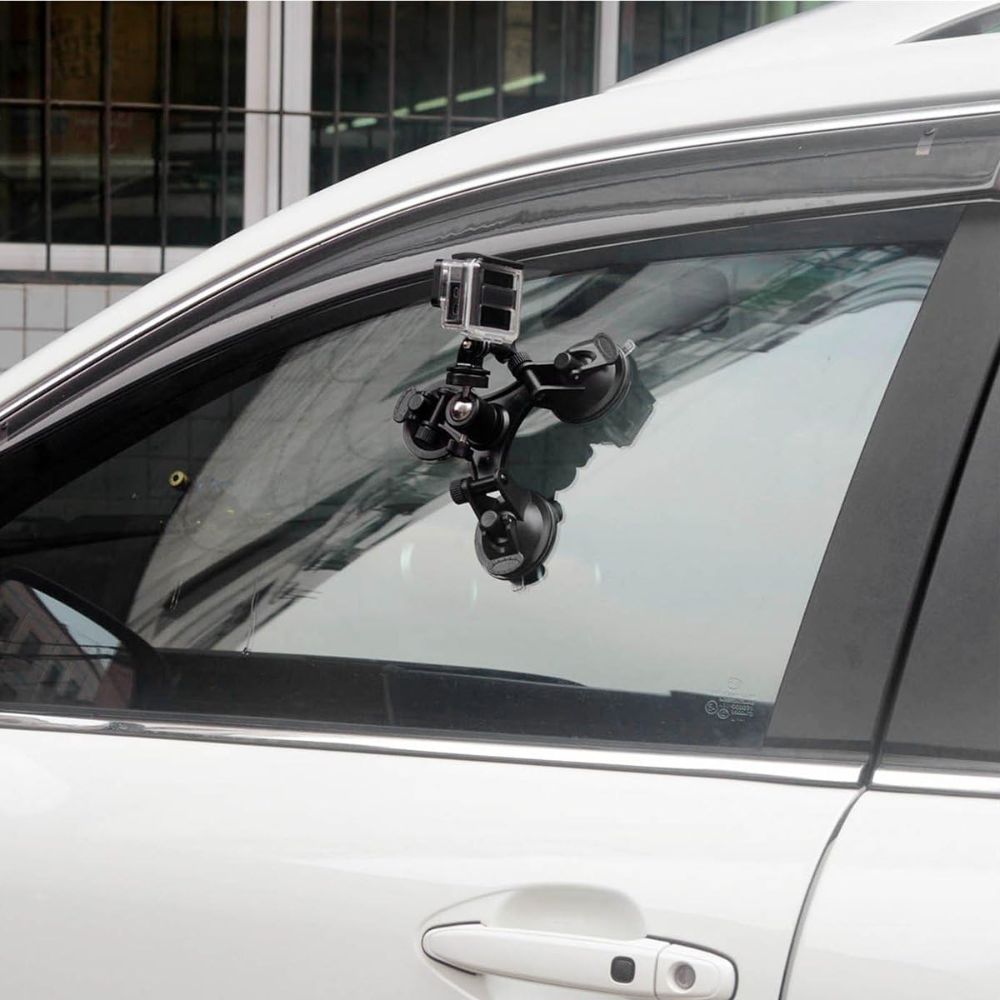 WELYOK Triple Suction Cup for Car For Gopro and Insta360
