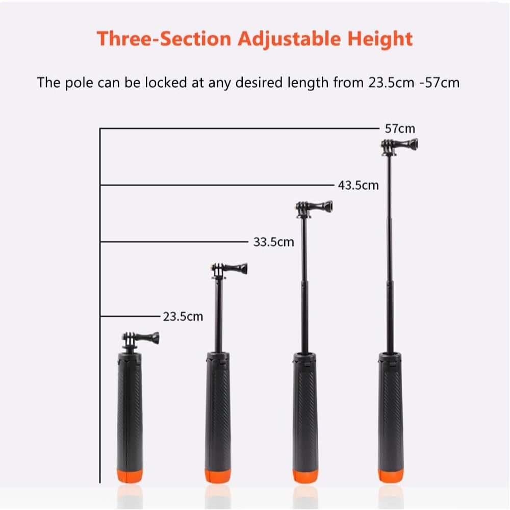 WELYOK Waterproof Selfie Stick Floating Hand Grip Tripod