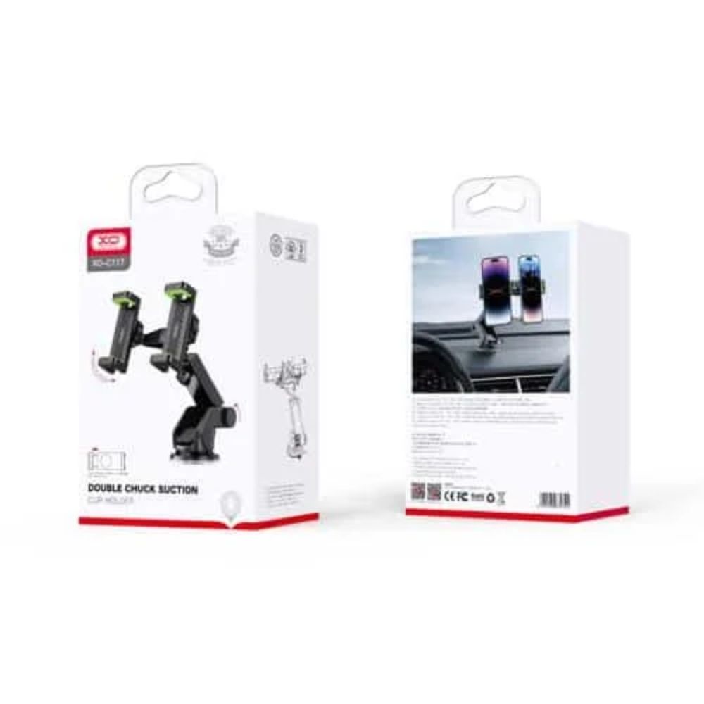 XO C117 Double Chuck Suction Car Phone Holder