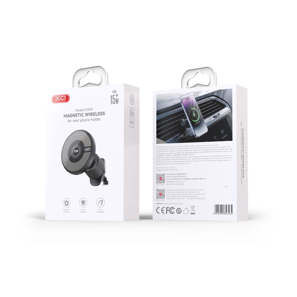 XO magnetic car holder CX025 with wireless charger