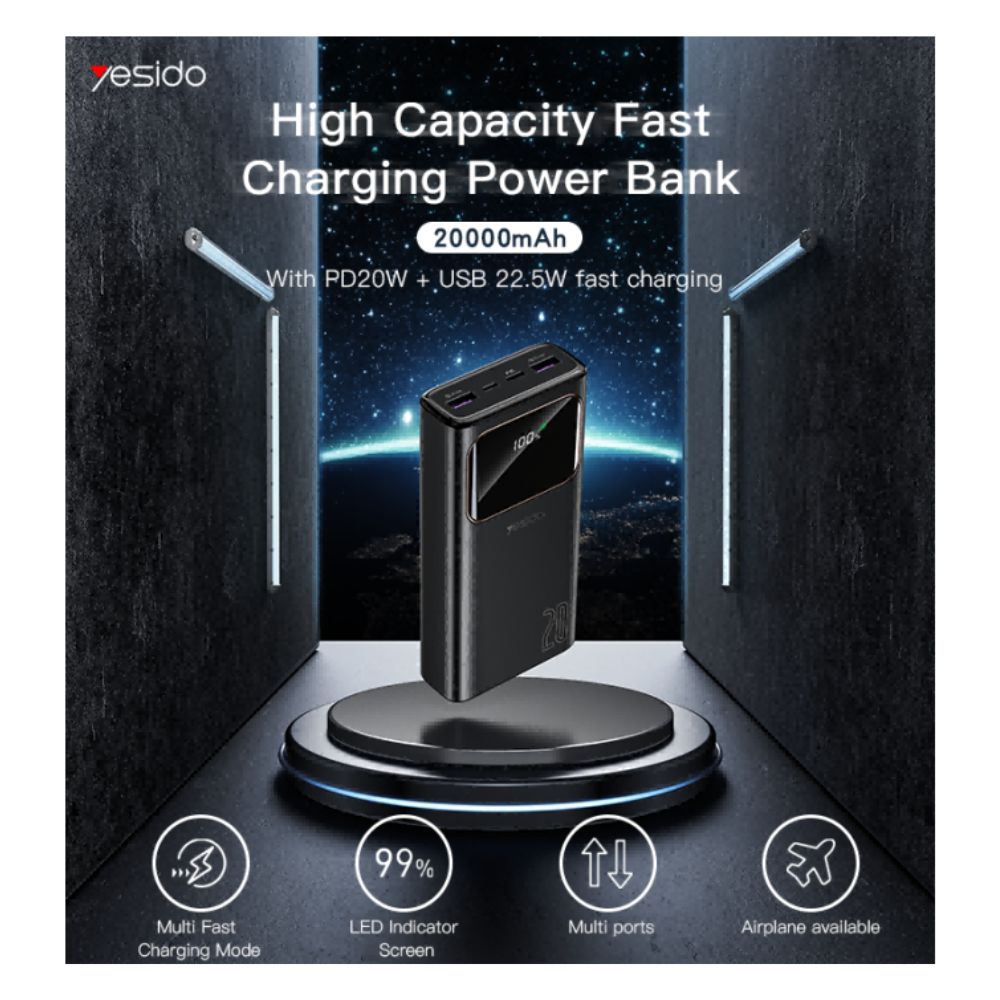 Yesido YP30 High Quality Power Bank Fast Charging 20000mAh